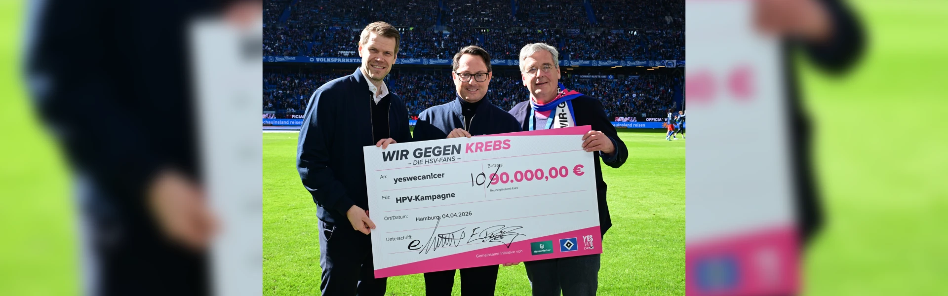 Scheckübergabe HSV yeswecan!cer