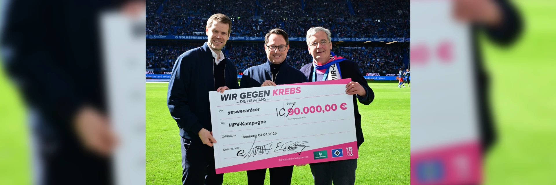 Scheckübergabe HSV yeswecan!cer