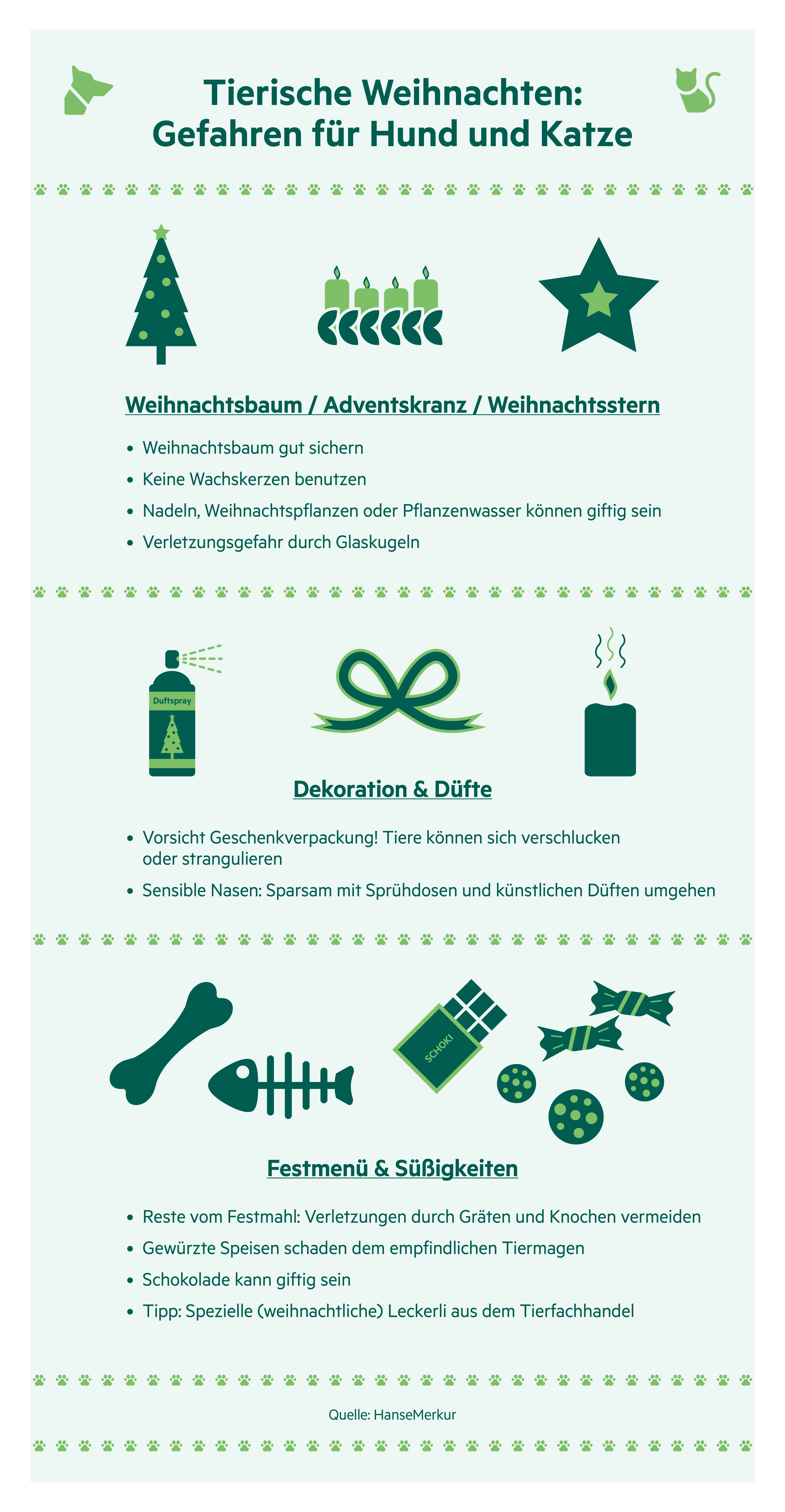 Risiken für Tiere an Weihnachten